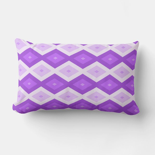 Bright purple diamond pattern lumbar pillow (Front)