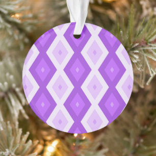Bright purple diamond pattern ornament