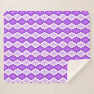 Bright purple diamond pattern sherpa blanket