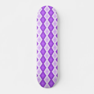 Bright purple diamond pattern skateboard