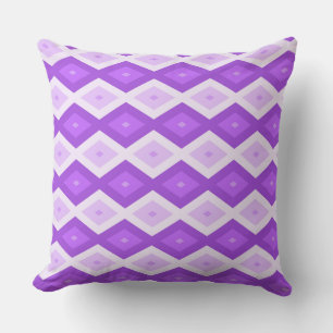 Bright purple diamond pattern throw pillow
