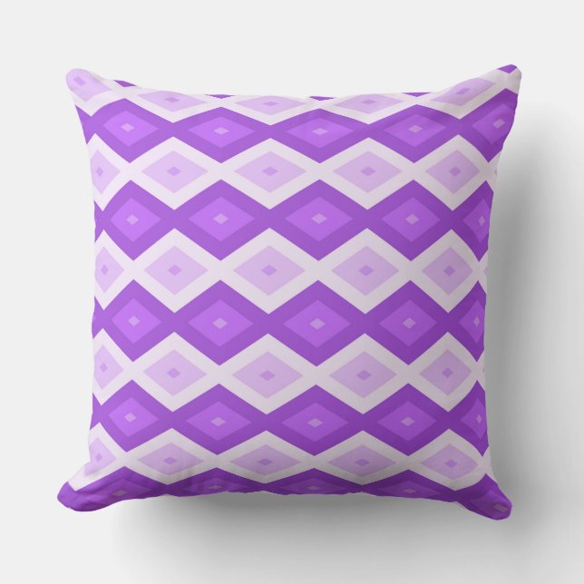 Bright purple diamond pattern throw pillow (Front)