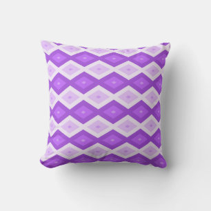Bright purple diamond pattern throw pillow