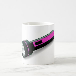 bright purple flashlight coffee mug
