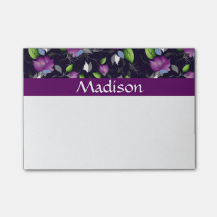Bright Purple Flowers Pattern Post-it Notes