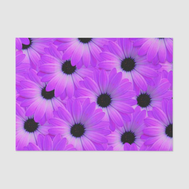 Bright Purple Flowers Tissue Paper (Front)