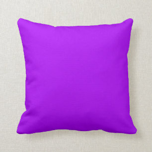 Bright Purple Fuchsia Neon Purple Colour Only Throw Pillow