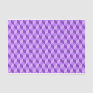 BRIGHT PURPLE GEOMETRIC CUBE PATTERNS TISSUE PAPER