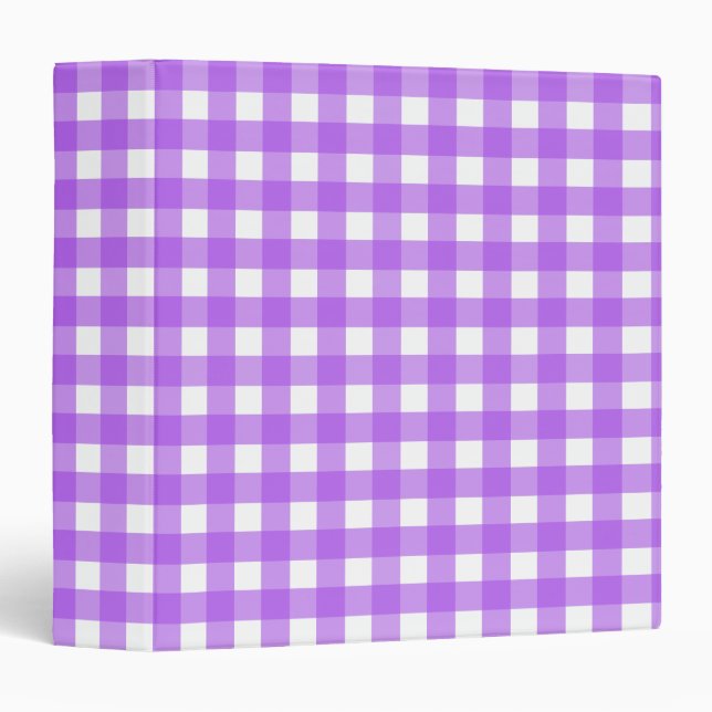 Bright purple gingham binder (Front/Spine)