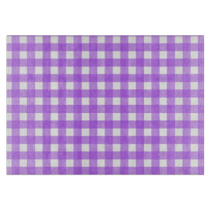 Bright purple gingham cutting board