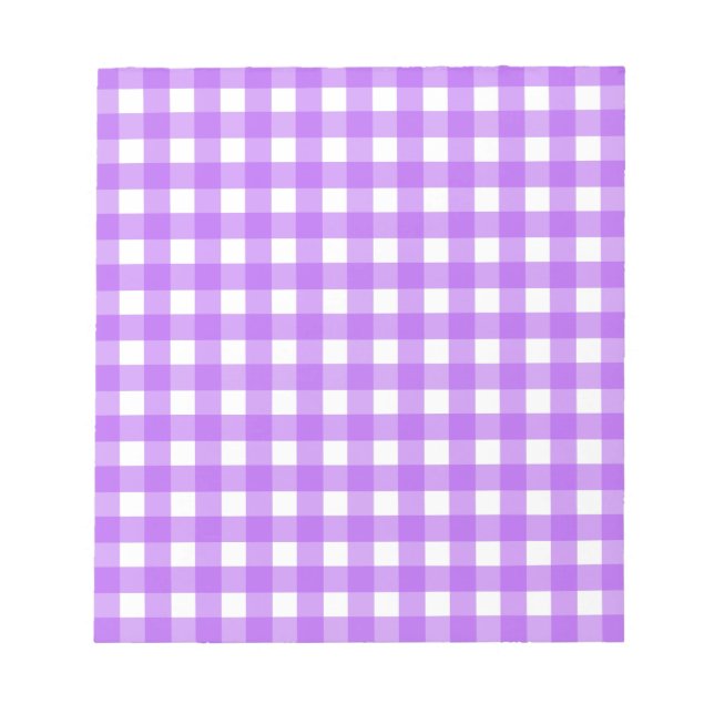 Bright purple gingham notepad (Front)