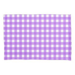 Bright purple gingham pillowcase