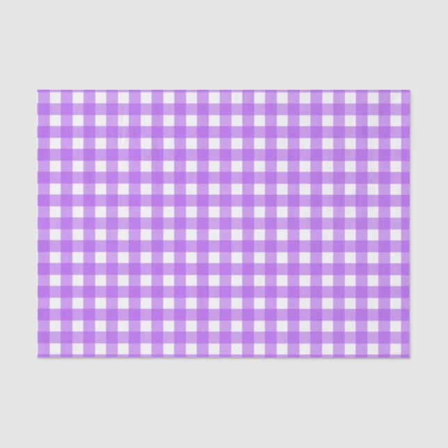 Bright purple gingham tissue paper (Front)