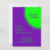 bright purple green mod circle wedding