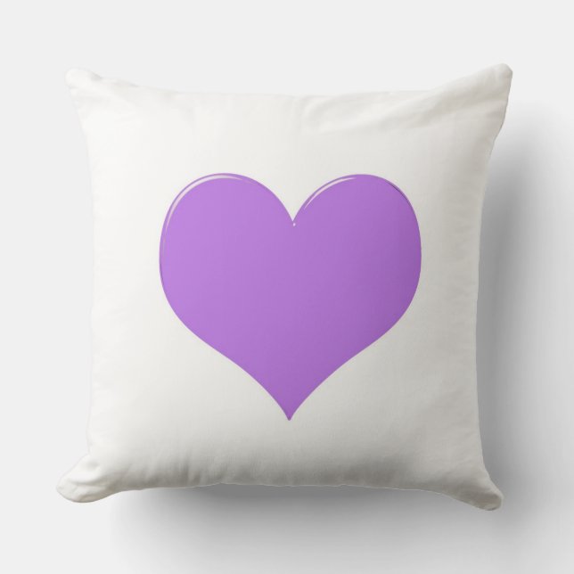 Bright, purple heart design pillow. throw pillow (Front)
