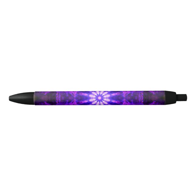 Bright Purple Mandala Black Ink Pen (Front)