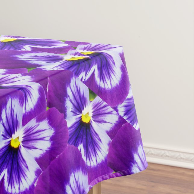 Bright Purple Pansies With Yellow Buttons, Tablecloth (In Situ)