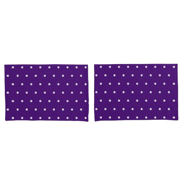 Bright Purple Small White Polka Dots       Pillowcase (Front-Set)