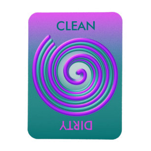 Bright Purple & Teal Spiral Pattern Magnet