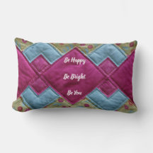 Bright Quilt Throw Pillow
