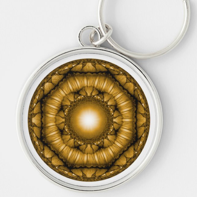 Bright radiating geometric ornament keychain (Front)