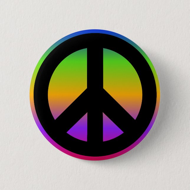 Bright Rainbow 2 Inch Round Button (Front)