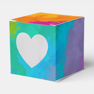 Bright Rainbow Birthday Party Favors Box