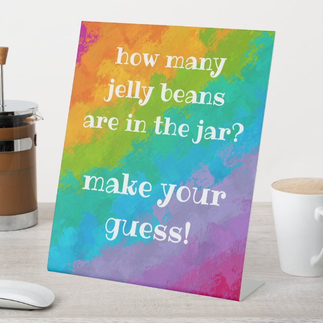 Bright Rainbow Birthday Party Jelly Bean Game Sign (In SItu)