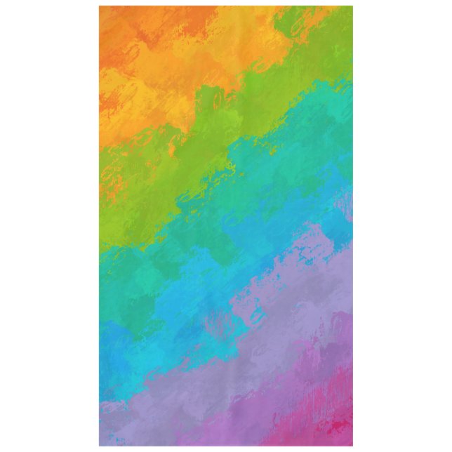 Bright Rainbow Birthday Party Tablecloth (Front)
