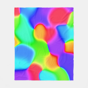 Bright Rainbow Blobs Fleece Blanket