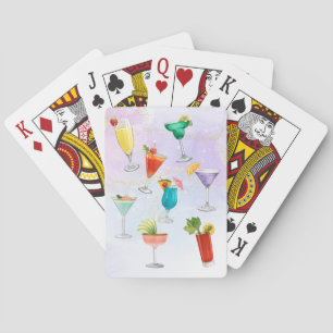Bright rainbow cocktail party fun drinks celebrate playing cards