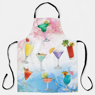 Bright rainbow cocktail summer drinks celebrate apron