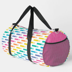 BRIGHT RAINBOW COLORED GEOMETRIC PATTERNS DUFFLE BAG