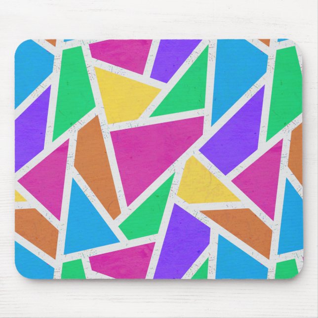 Bright rainbow colors mosaic mouse pad (Front)