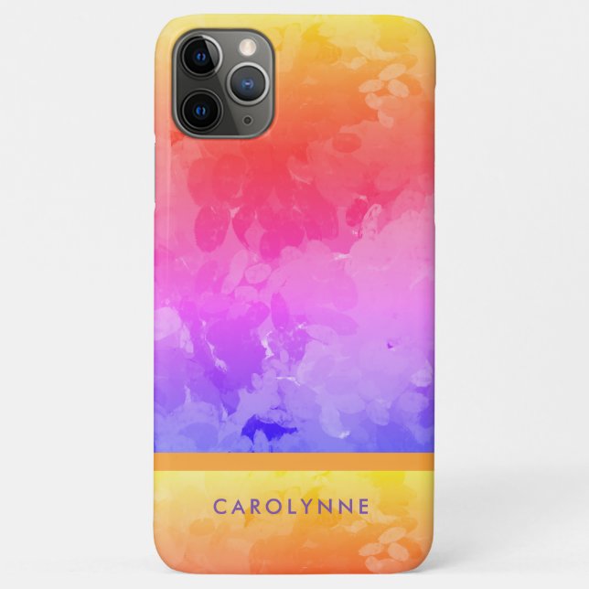 Bright Rainbow Colour Abstract Pattern Monogram Case-Mate iPhone Case (Back)