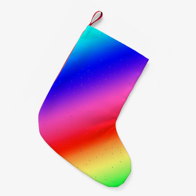 Bright Rainbow Colours Christmas Stocking (Front (Hanging))