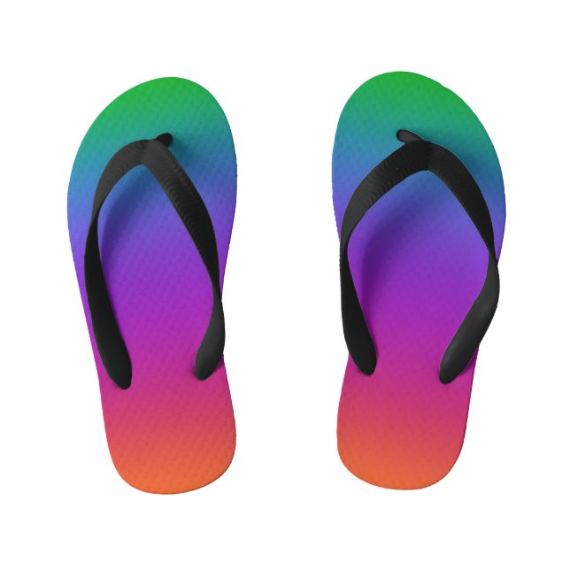 Bright Rainbow Colours Kid's Flip Flops (Footbed)