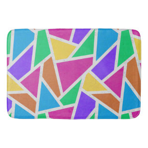 Bright rainbow colours mosaic bath mat