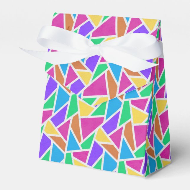 Bright rainbow colours mosaic favor box (Front Side)