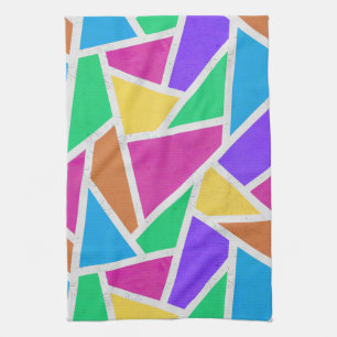 Bright rainbow colours mosaic kitchen towel