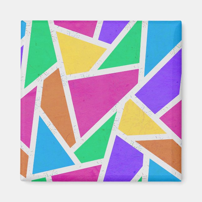 Bright rainbow colours mosaic magnet (Front)