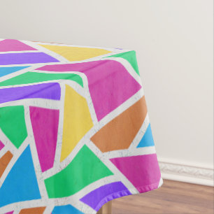 Bright rainbow colours mosaic tablecloth