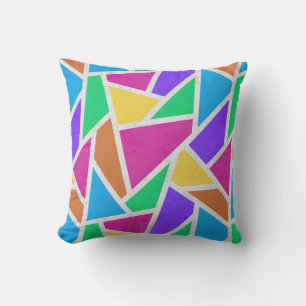 Bright rainbow colours mosaic throw pillow