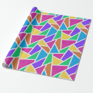 Bright rainbow colours mosaic wrapping paper