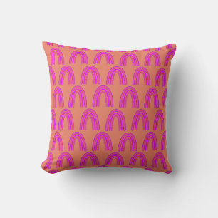 Bright Rainbow Design Throw Pillow