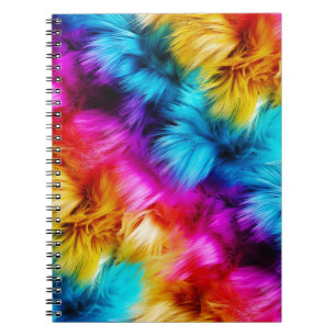 Bright Rainbow faux monster fur texture Notebook