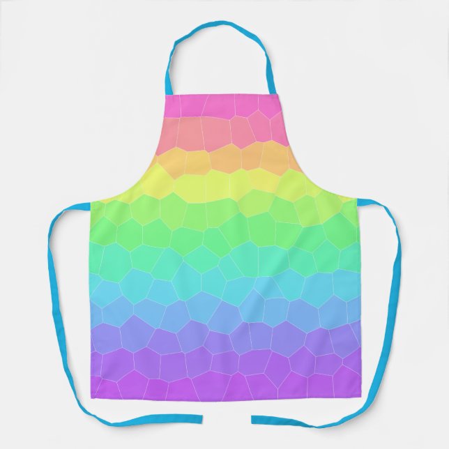 Bright Rainbow Geometric Gradient Apron (Front)