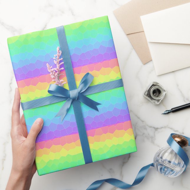 Bright Rainbow Geometric Gradient Wrapping Paper (Gifting)