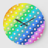 Bright Rainbow Geometric Hexagon Flower Pattern