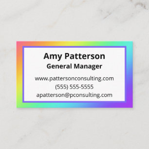 Bright Rainbow Gradient Business Cards